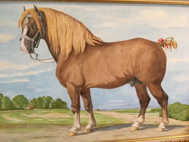 Schilderij van een Brabants trekpaard